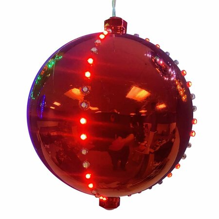 GOLDENGIFTS 6 in. LED Lighted Ornament Hanging Decor, Red GO2515642